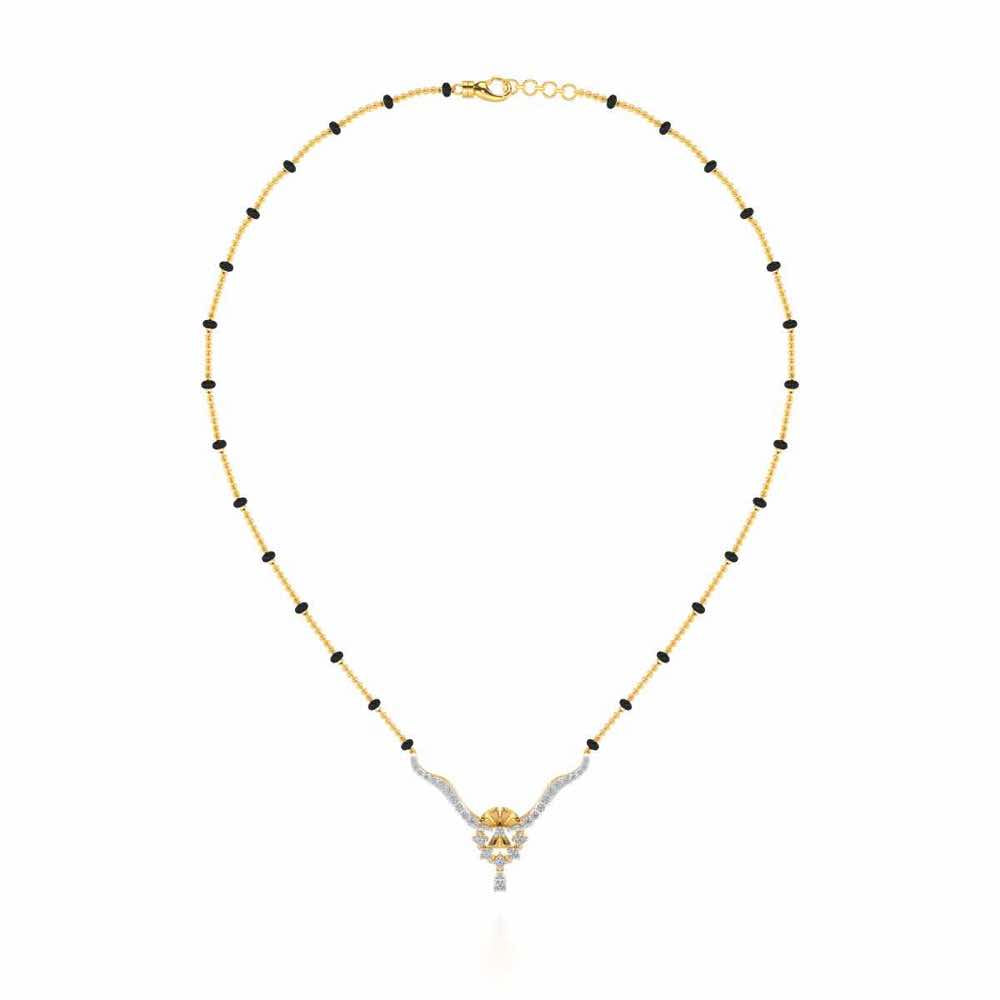 Mint Flora Silver Mangalsutra - Yellow Gold - Image 3