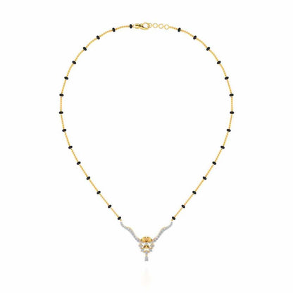 Mint Flora Silver Mangalsutra - Yellow Gold - Image 3