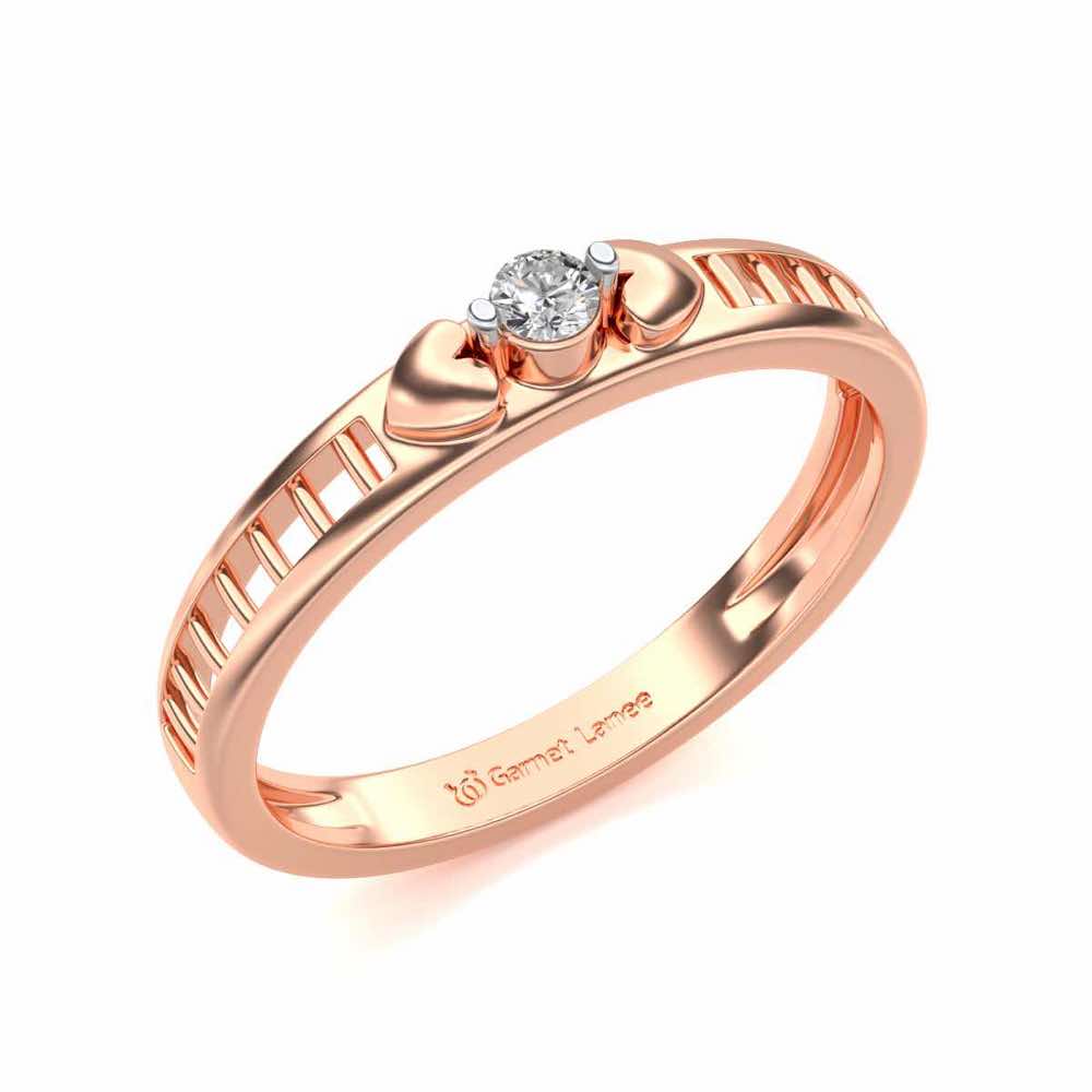 Miracle Solitaire Silver Ring - Rose Gold - Image 1