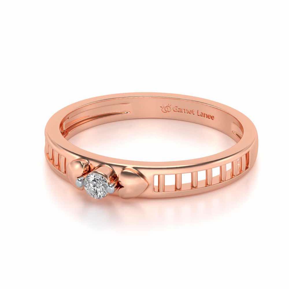 Miracle Solitaire Silver Ring - Rose Gold - Image 2