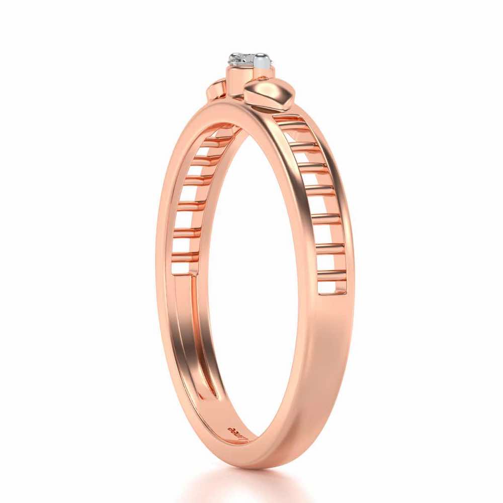 Miracle Solitaire Silver Ring - Rose Gold - Image 3