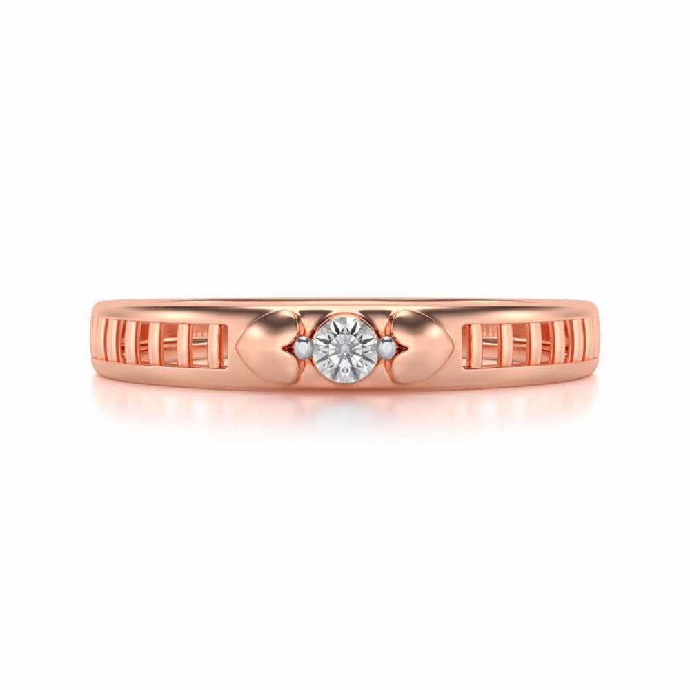 Miracle Solitaire Silver Ring - Rose Gold - Image 4