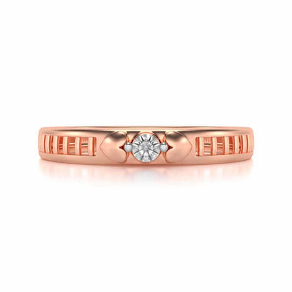 Miracle Solitaire Silver Ring - Rose Gold - Image 4