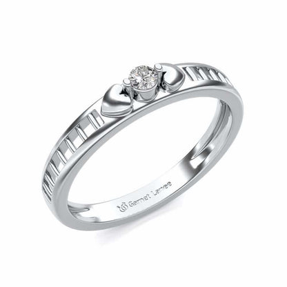 Miracle Solitaire Silver Ring - White Gold - Image 1