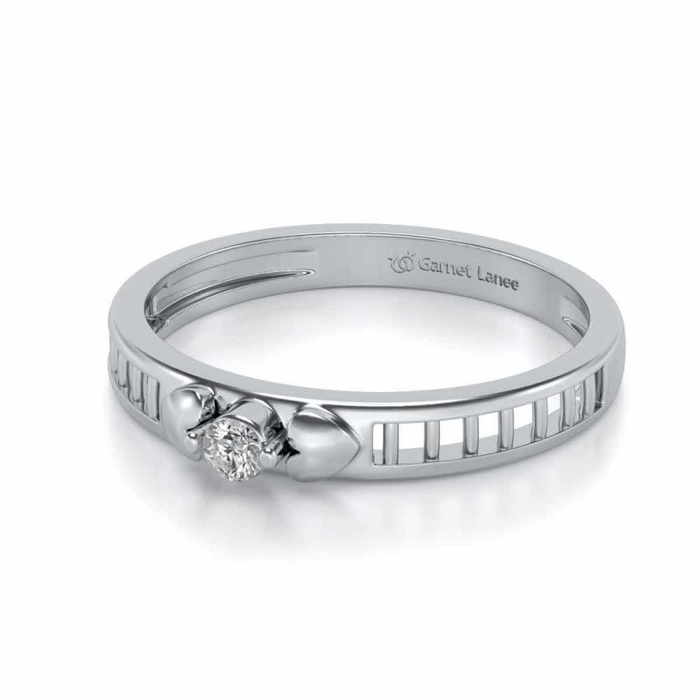 Miracle Solitaire Silver Ring - White Gold - Image 2