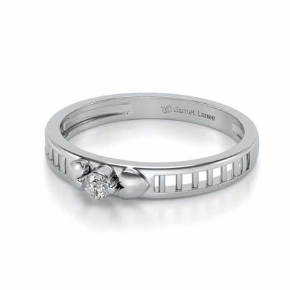Miracle Solitaire Silver Ring - White Gold - Image 2