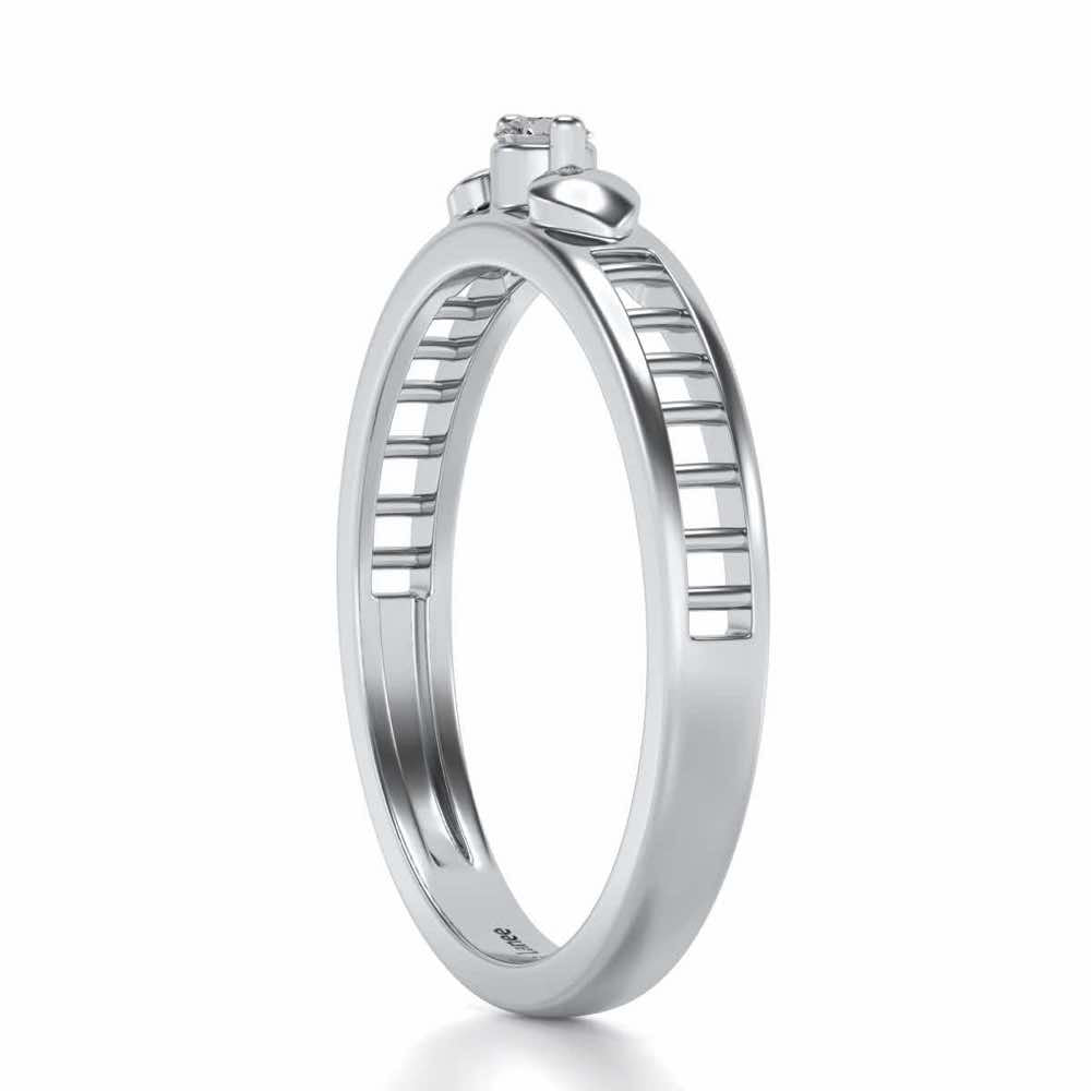 Miracle Solitaire Silver Ring - White Gold - Image 3