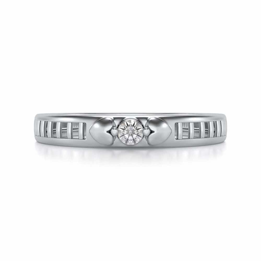 Miracle Solitaire Silver Ring - White Gold - Image 4