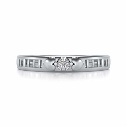 Miracle Solitaire Silver Ring - White Gold - Image 4