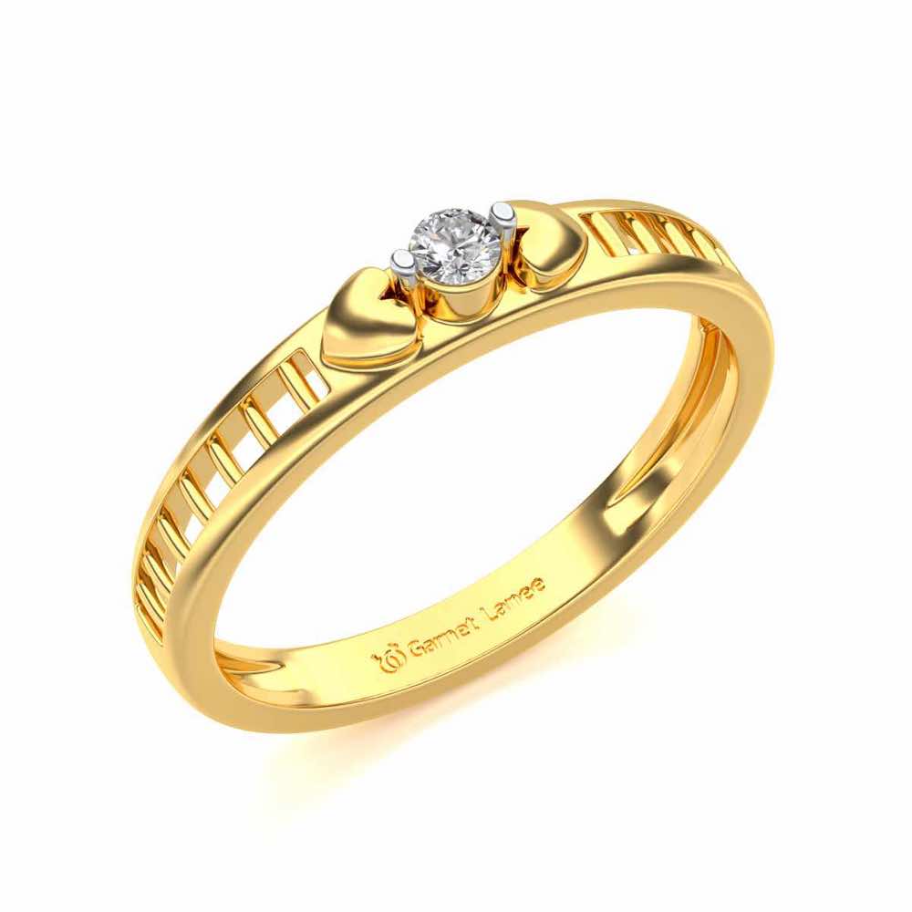 Miracle Solitaire Silver Ring - Yellow Gold - Image 1