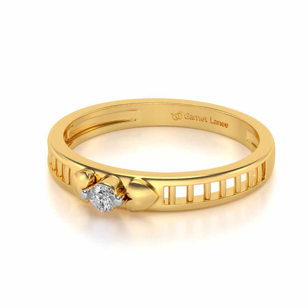 Miracle Solitaire Silver Ring - Yellow Gold - Image 2