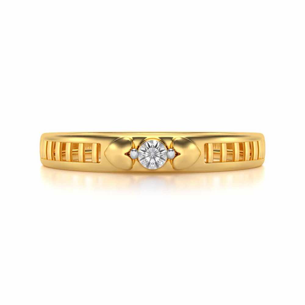 Miracle Solitaire Silver Ring - Yellow Gold - Image 4