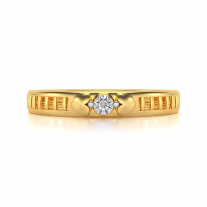 Miracle Solitaire Silver Ring - Yellow Gold - Image 4