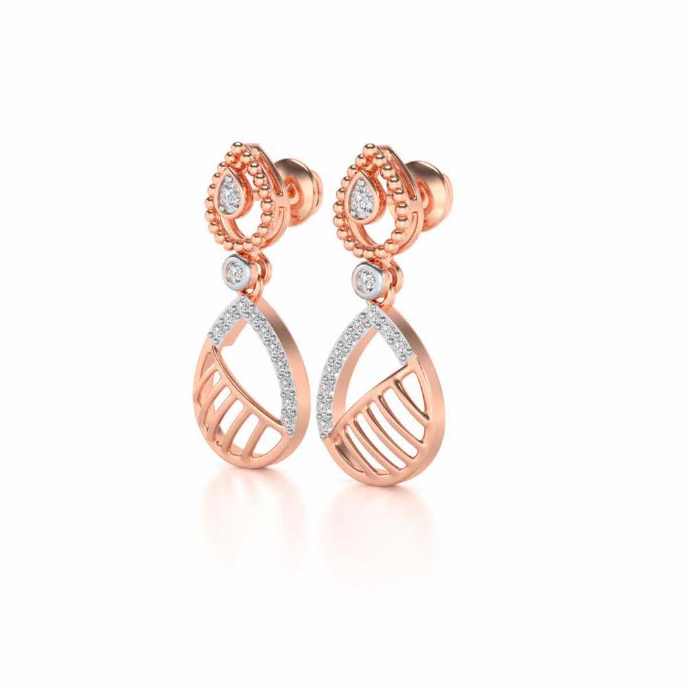 Misty Droplets Drop Earrings - Rose Gold - Image 3