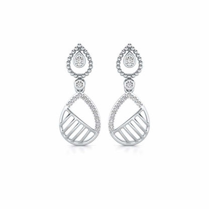 Misty Droplets Drop Earrings - White Gold - Image 1