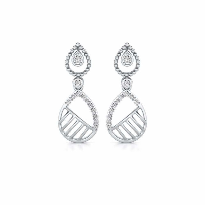 Misty Droplets Drop Earrings - White Gold - Image 1