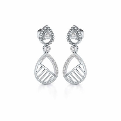 Misty Droplets Drop Earrings - White Gold - Image 2