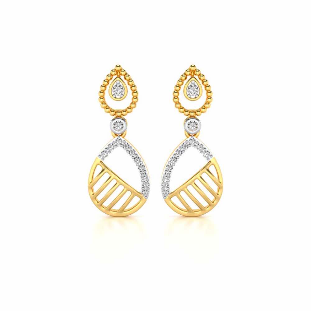 Misty Droplets Drop Earrings - Yellow Gold - Image 1