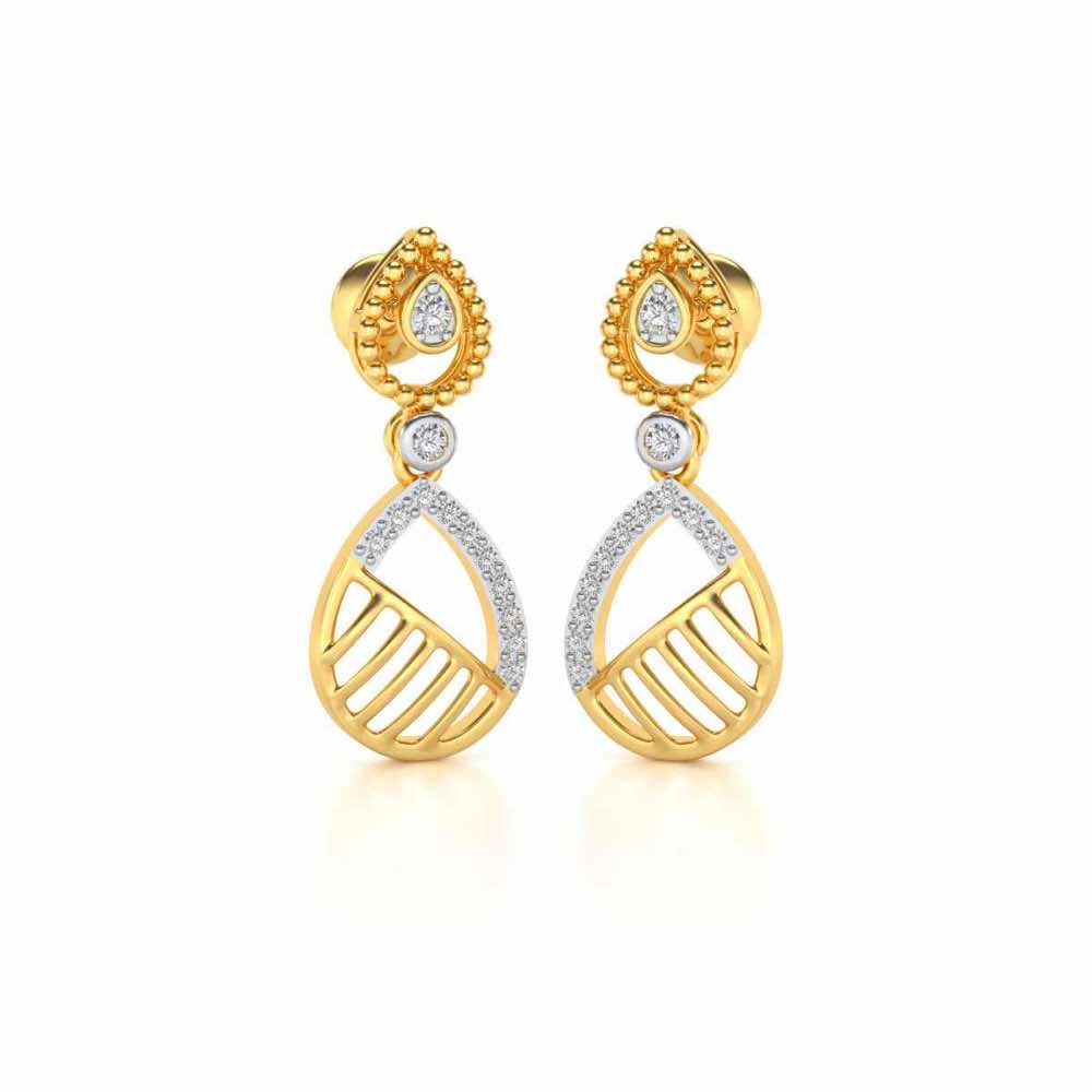 Misty Droplets Drop Earrings - Yellow Gold - Image 2