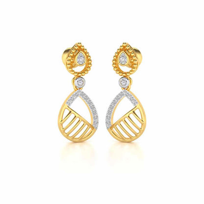 Misty Droplets Drop Earrings - Yellow Gold - Image 2