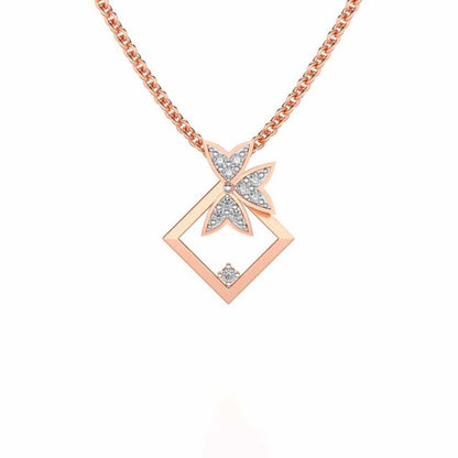 Modern Floret Silver Pendant - Rose Gold - Image 1