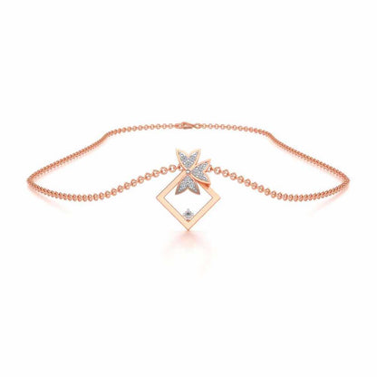 Modern Floret Silver Pendant - Rose Gold - Image 3