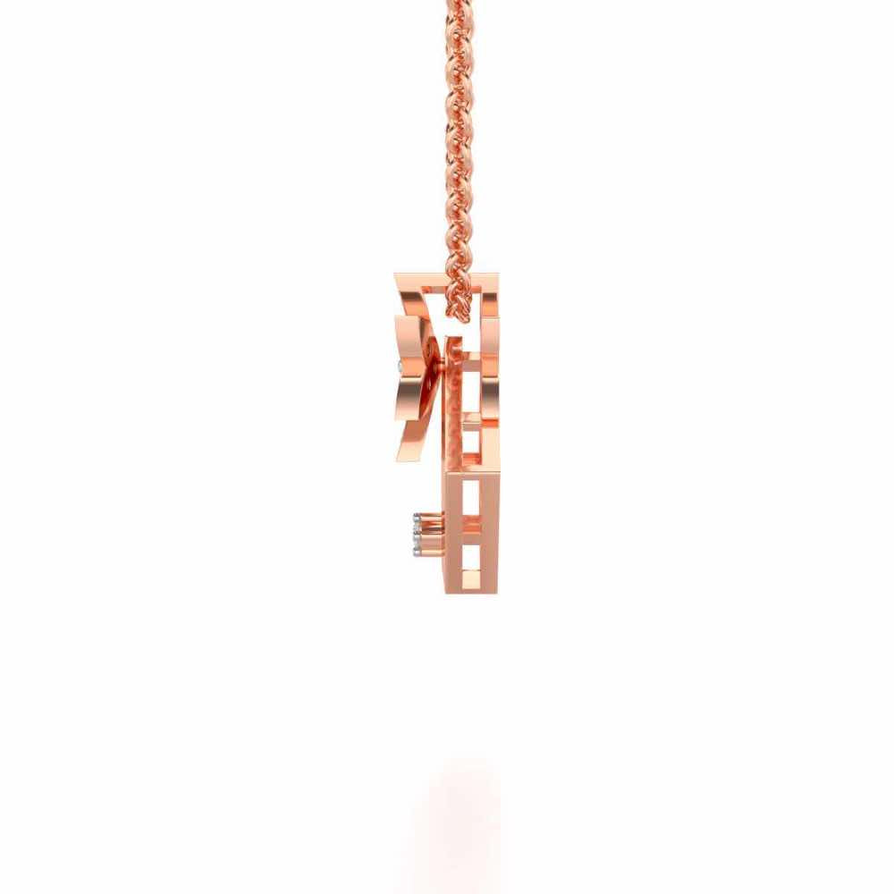 Modern Floret Silver Pendant - Rose Gold - Image 4