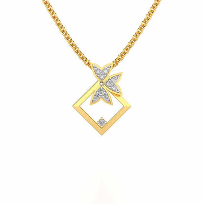 Modern Floret Silver Pendant - Yellow Gold - Image 1