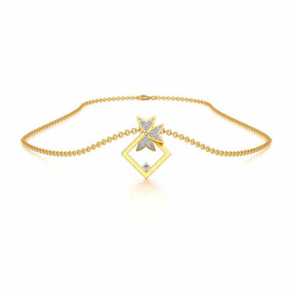Modern Floret Silver Pendant - Yellow Gold - Image 3