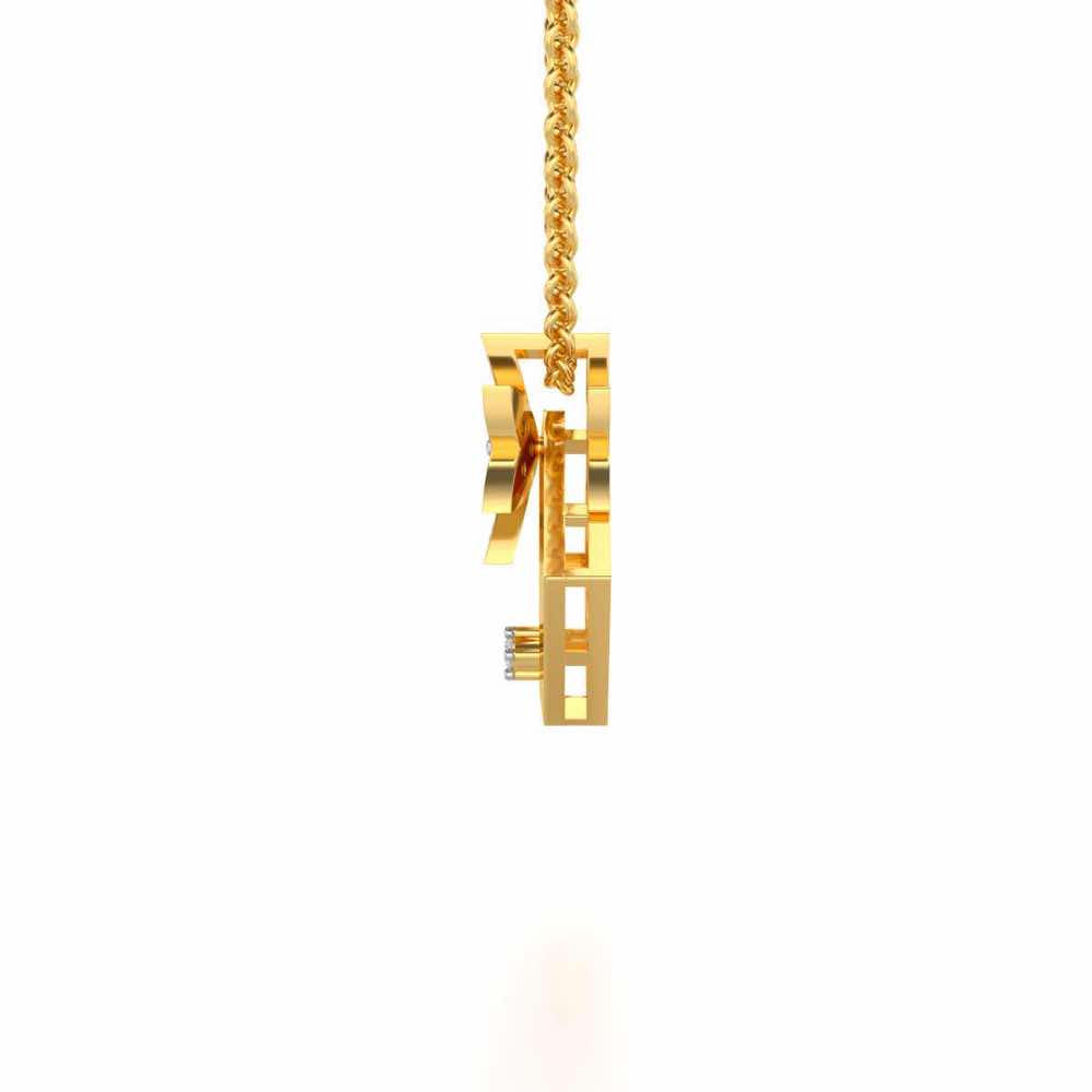 Modern Floret Silver Pendant - Yellow Gold - Image 4