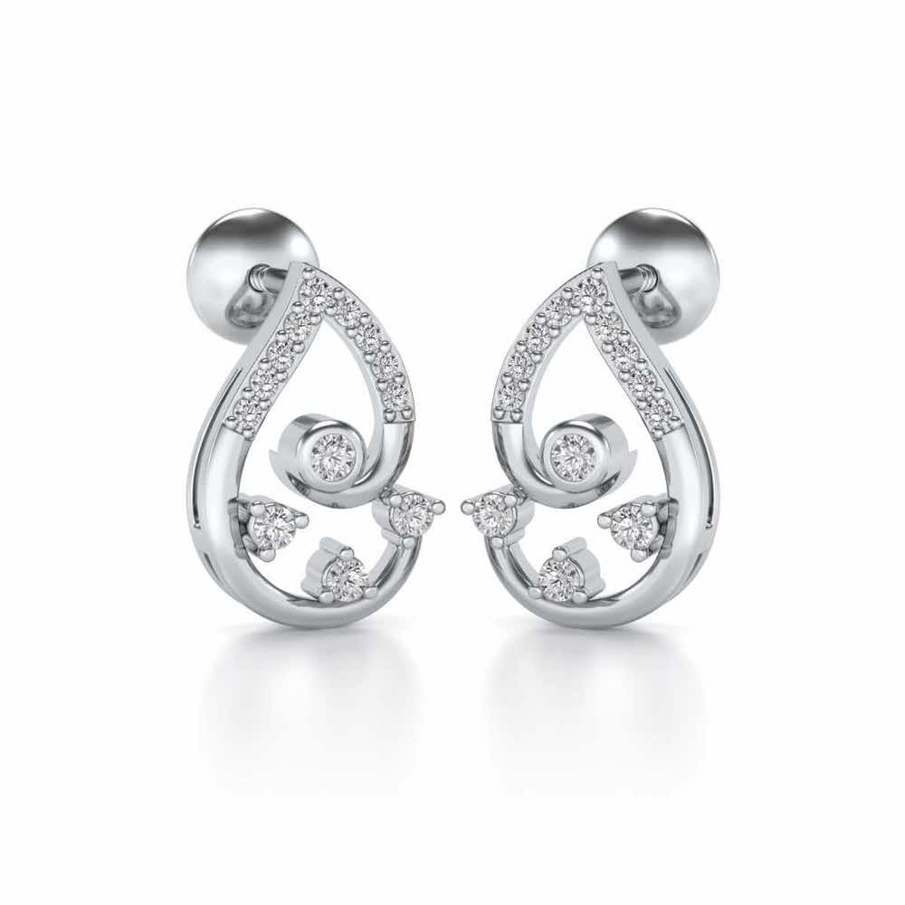 Modicum of Shine Silver Earrings - White Gold - Image 2