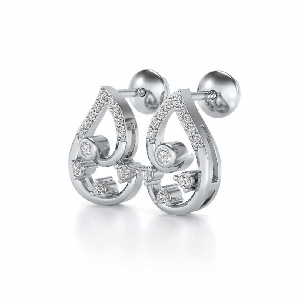 Modicum of Shine Silver Earrings - White Gold - Image 3