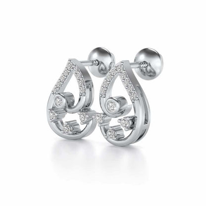 Modicum of Shine Silver Earrings - White Gold - Image 3