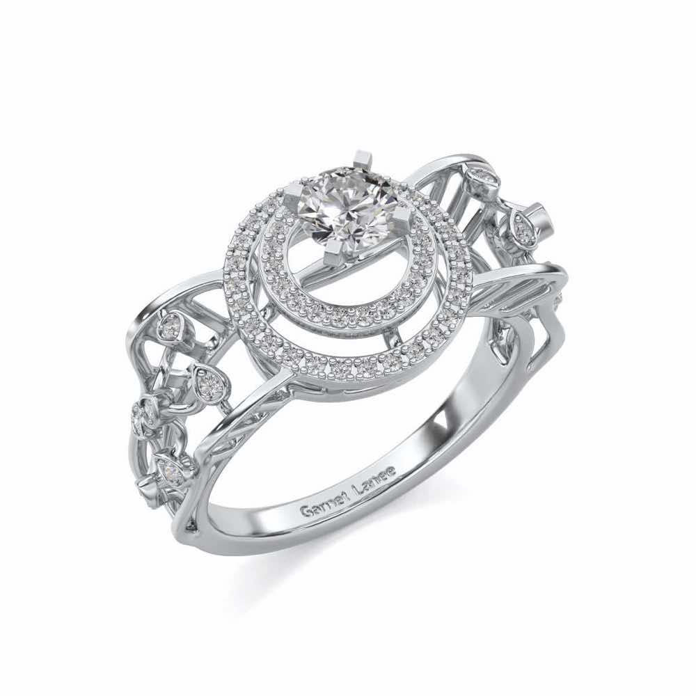 Moksha Solitaire Ring - White Gold - Image 1