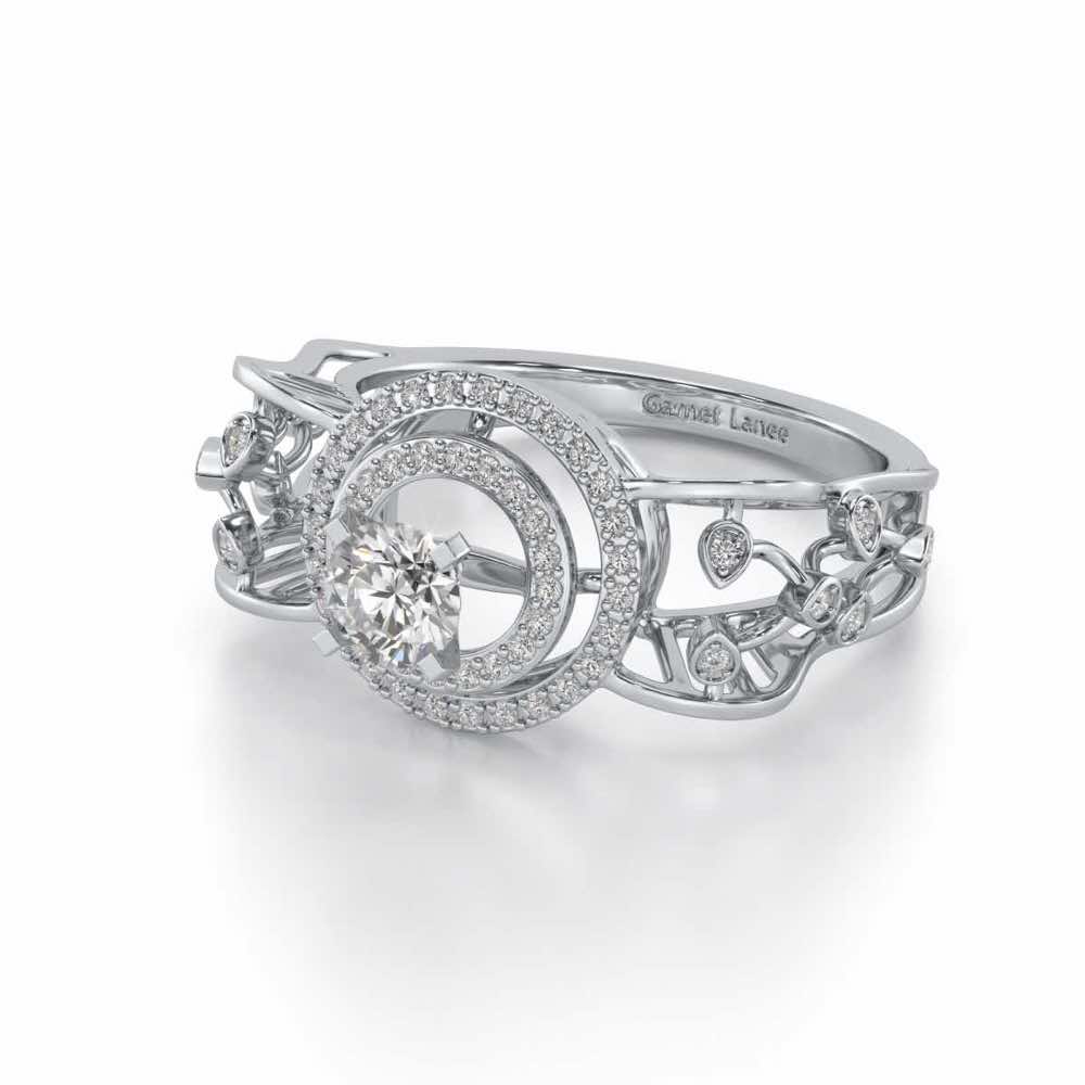 Moksha Solitaire Ring - White Gold - Image 2