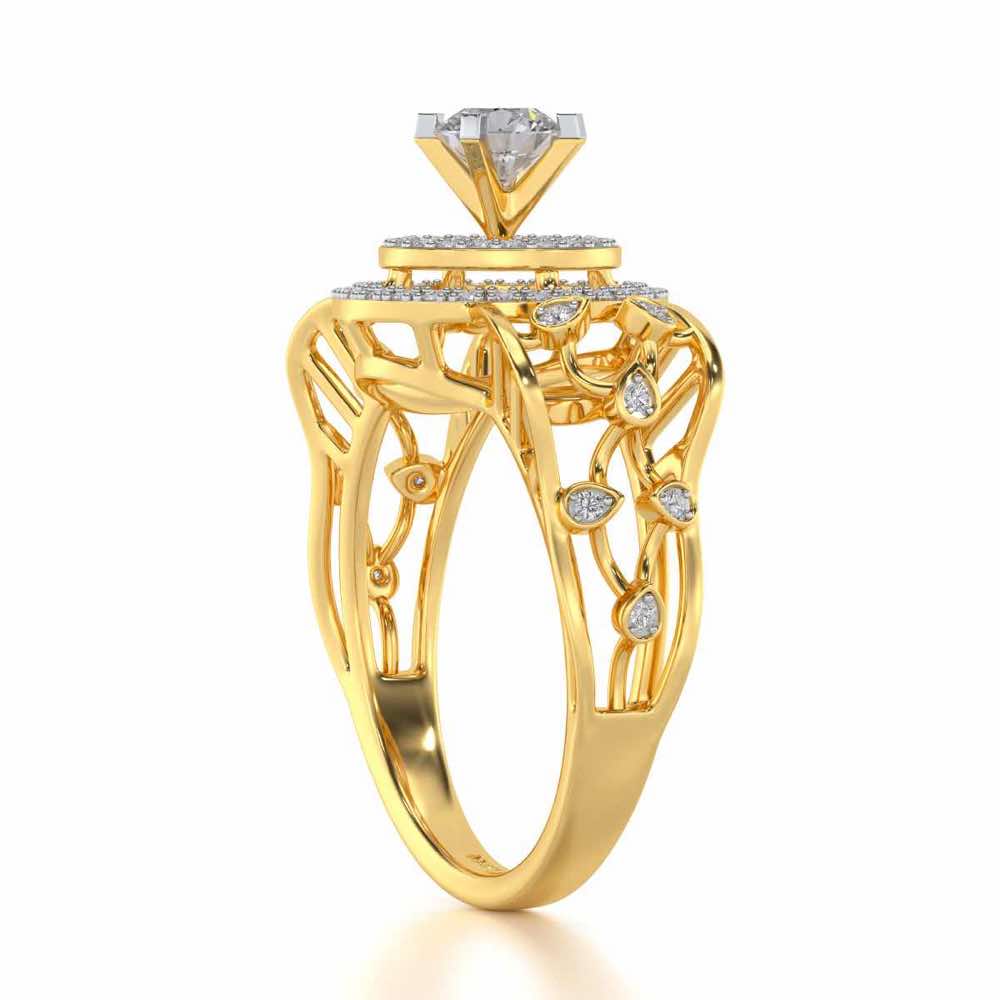 Moksha Solitaire Ring - Yellow Gold - Image 3