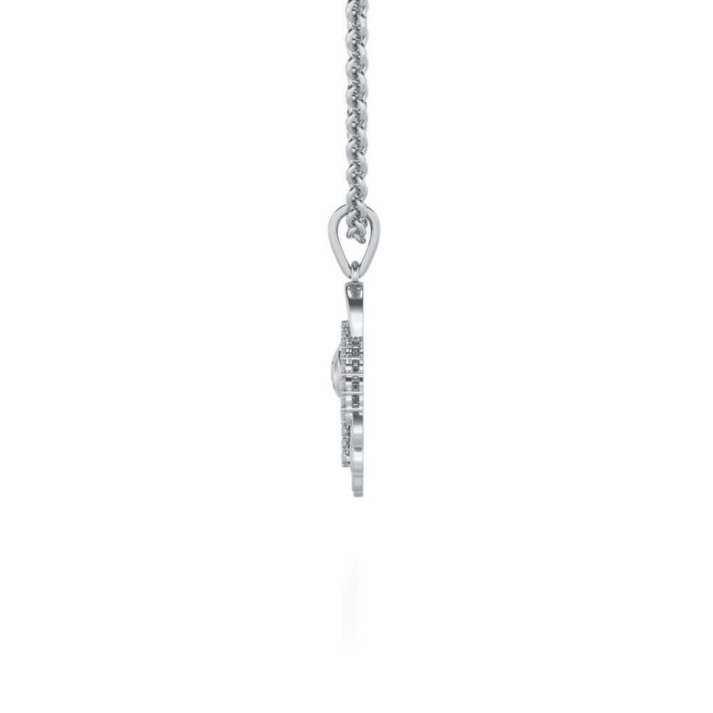 Mom's Heart Silver Pendant - White Gold - Image 3
