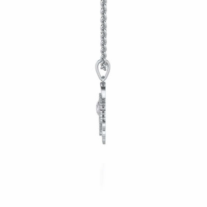 Mom's Heart Silver Pendant - White Gold - Image 3