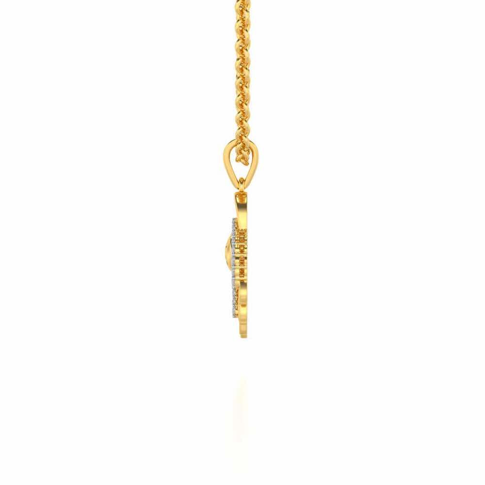 Mom's Heart Silver Pendant - Yellow Gold - Image 3