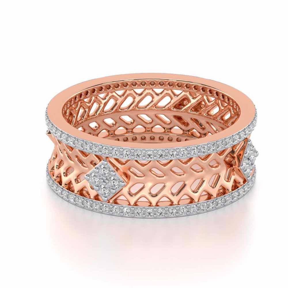Momentous Glam Silver Band Ring - Rose Gold - Image 2