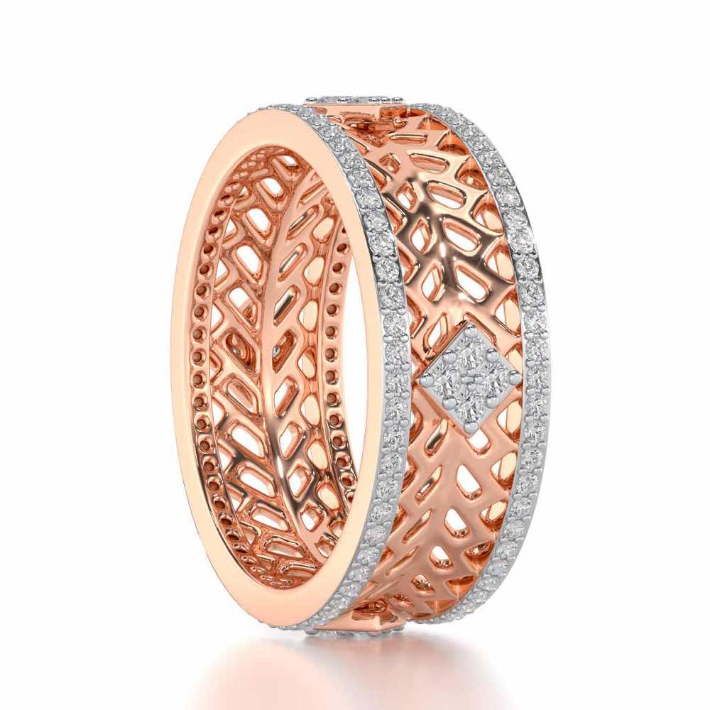 Momentous Glam Silver Band Ring - Rose Gold - Image 3