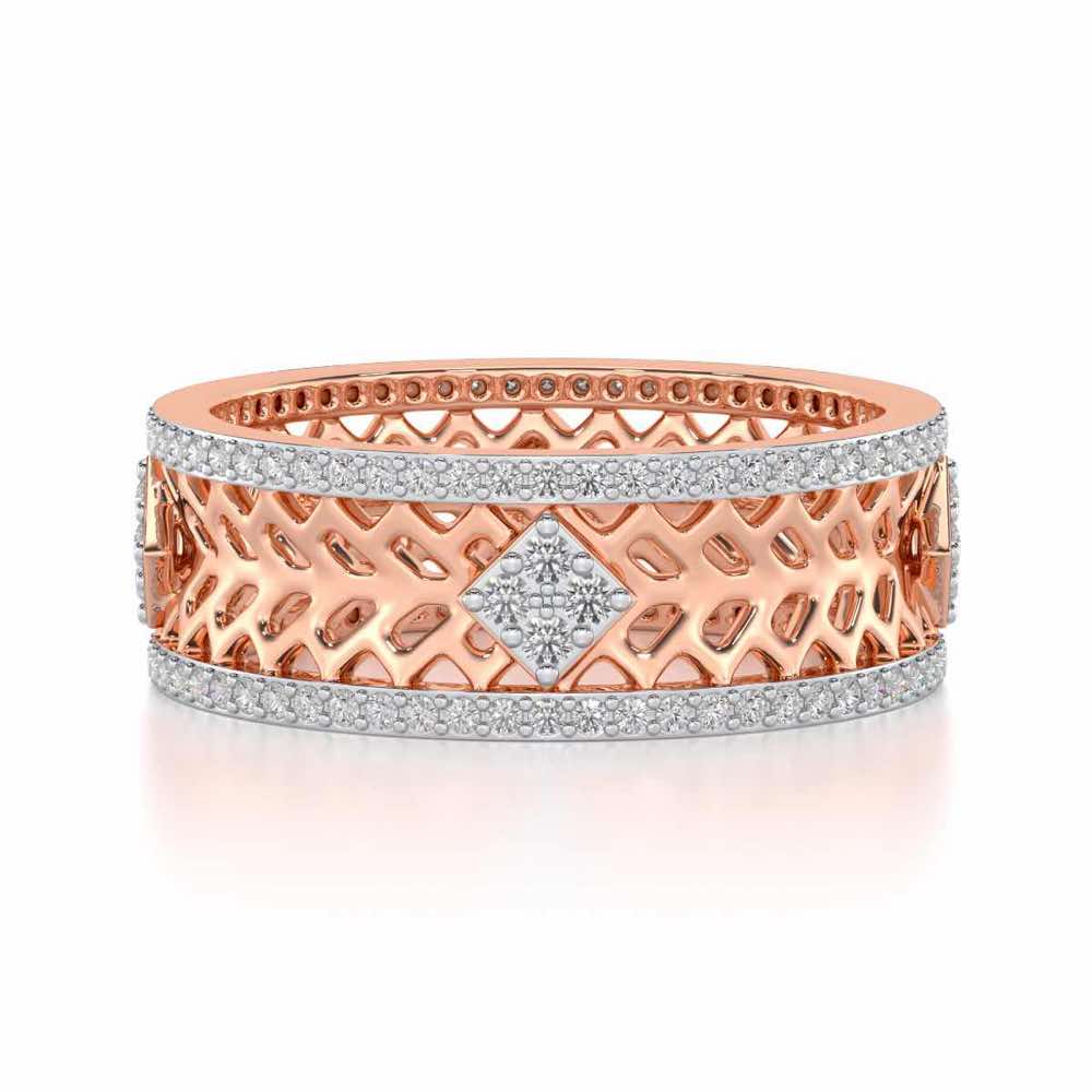 Momentous Glam Silver Band Ring - Rose Gold - Image 4