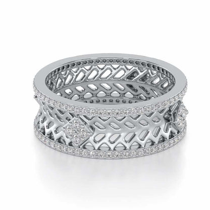 Momentous Glam Silver Band Ring - White Gold - Image 2