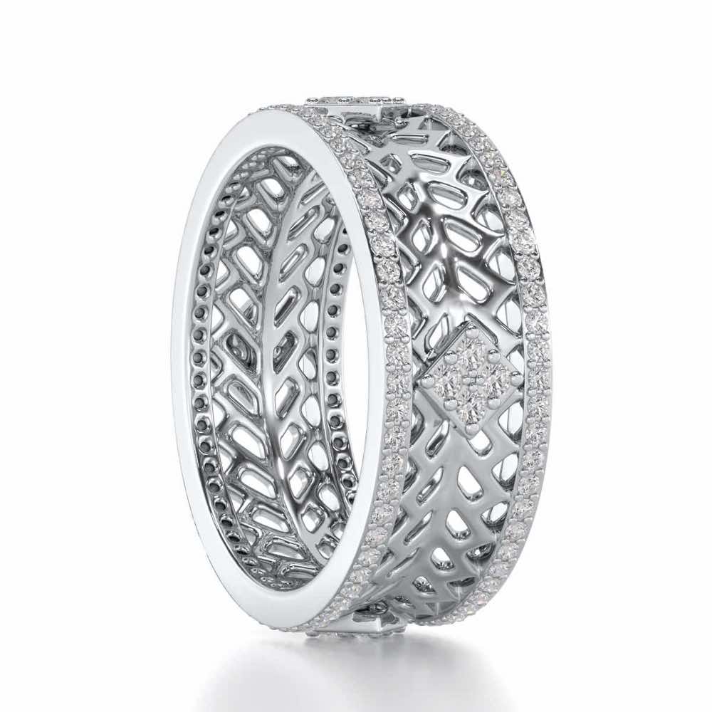 Momentous Glam Silver Band Ring - White Gold - Image 3