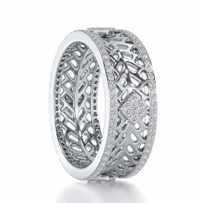 Momentous Glam Silver Band Ring - White Gold - Image 3
