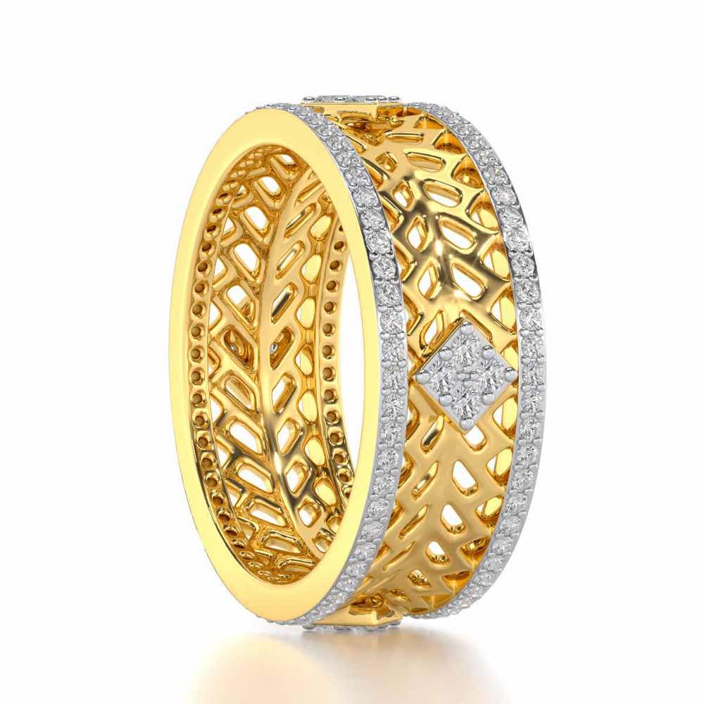 Momentous Glam Silver Band Ring - Yellow Gold - Image 3