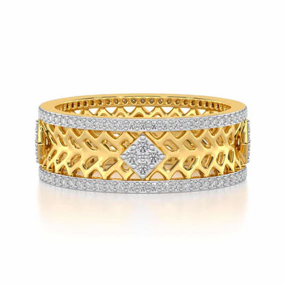 Momentous Glam Silver Band Ring - Yellow Gold - Image 4