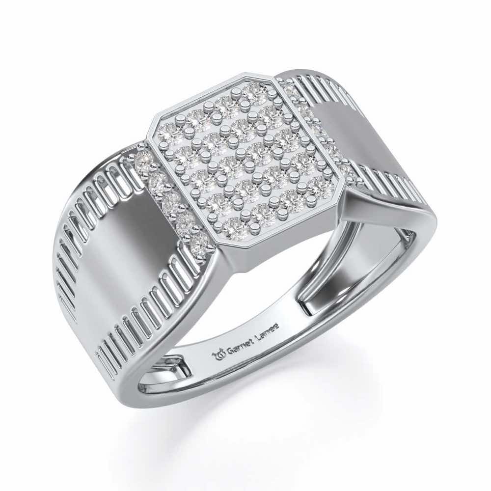 Monarch Silver Ring For Men - White Gold - Image 1
