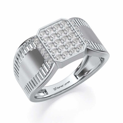 Monarch Silver Ring For Men - White Gold - Image 1
