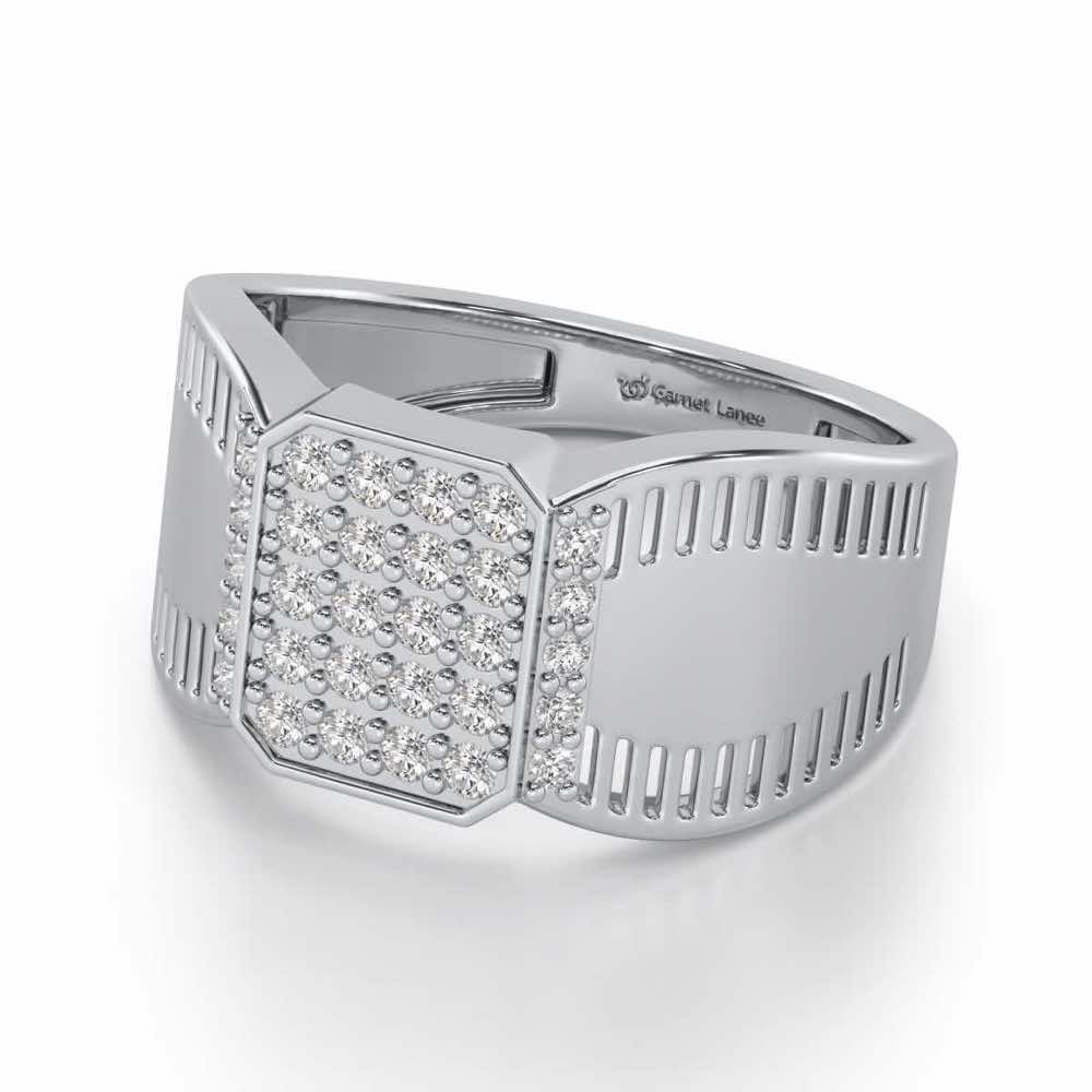 Monarch Silver Ring For Men - White Gold - Image 2
